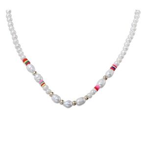 💕Chic White and Pink Necklace with Elegant Design